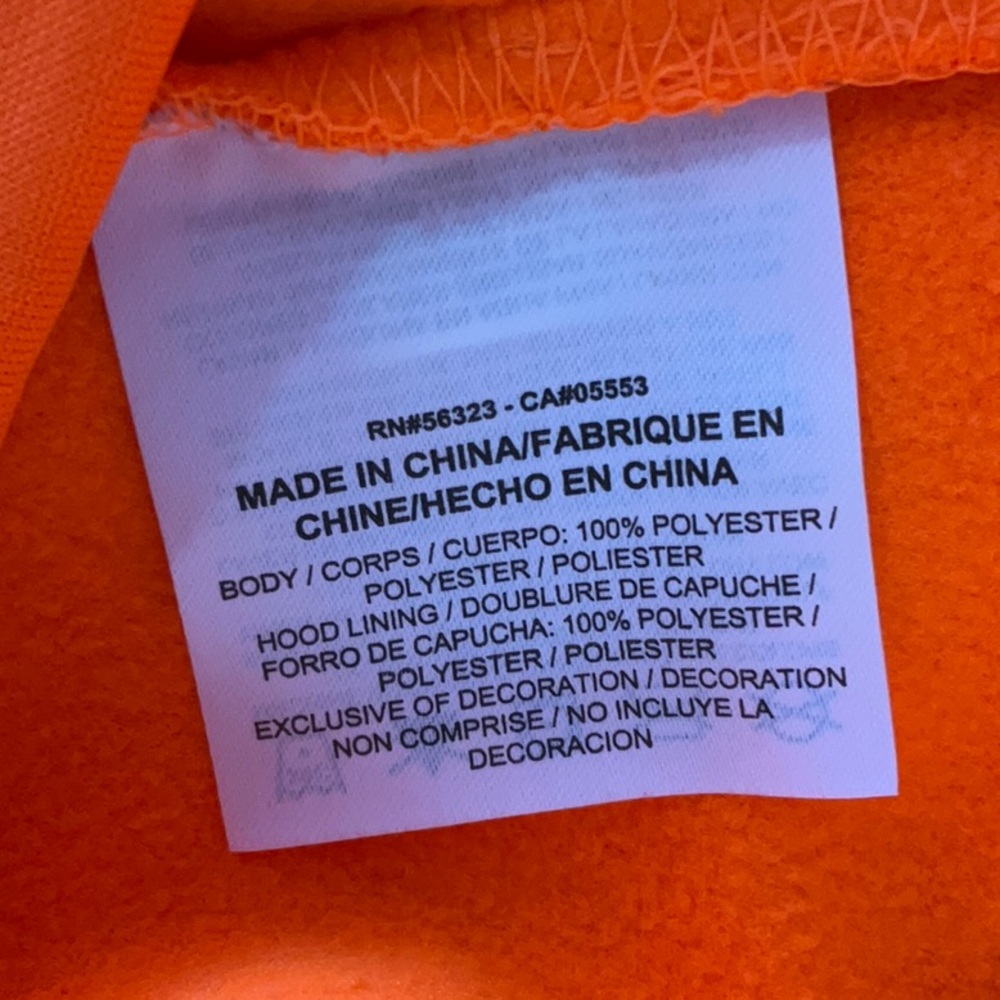 Nike Vibrant Orange Hoodie with Gray Swoosh - Picture 7 of 8